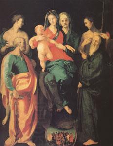 Jacopo Pontormo The Virgin and Child with Four Saints and the Good Thief with (mk05) China oil painting art